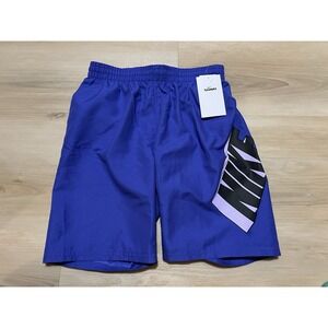 NWT Nike Swim Kids Boy's Logo Youth‎ Large Purple Shorts Trunks Logo